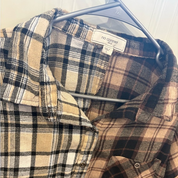 Brown Cropped Flannel - Picture 2 of 3
